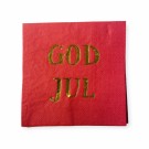 Juleservietter 20 pk. røde med gullfarget skrift (Innerkartong 12 stk) thumbnail
