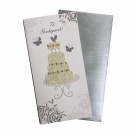 Bryllupskort dobbelt med konvolutt, flotte pålimte detaljer, Kake (Minstekjøp 10 stk) thumbnail