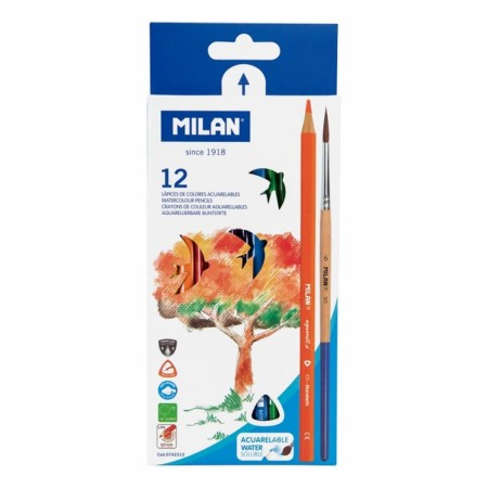 Fargeblyanter aqvarell 12 pk. Milan (Innerkartong 6 stk)