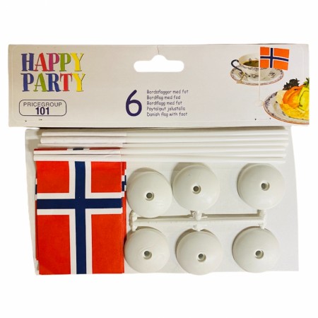 Norske flagg - 6pk (Minstekjøp 6 stk)