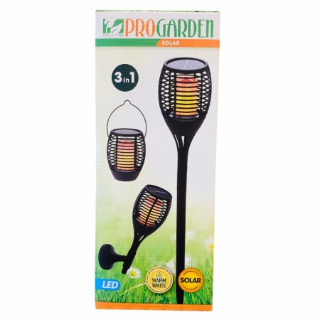 Solarlampe 3 i 1 med flammeeffekt stor (Innerkartong 1 stk)