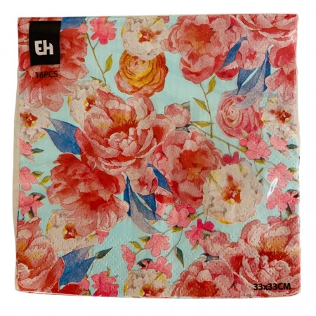 Servietter 16 pk blomster (Minstekjøp 6 stk)